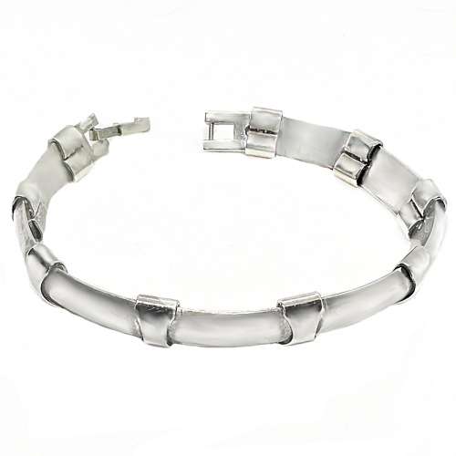 Handmade Unusual Links from Mexico Hallmarked Solid  .925 Sterling Silver Bracelet for Men