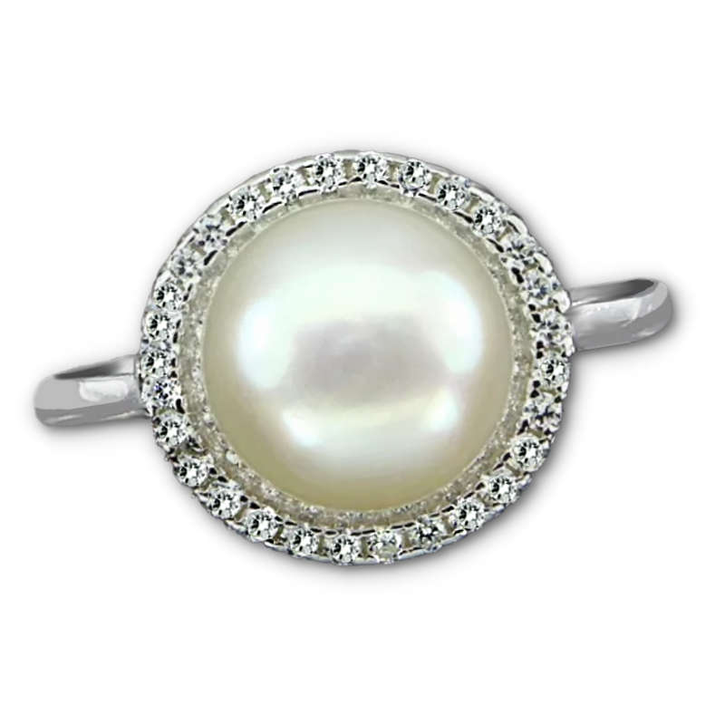 19.03 cts Natural Creamy White Pearl White Cubic Zirconia Solid .925  Sterling Silver Size 7 or O