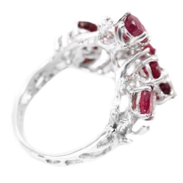 6.29 ct Genuine Blood Red Ruby Gemstone  set in .925 Solid Sterling Silver Ring Size 8 or Q