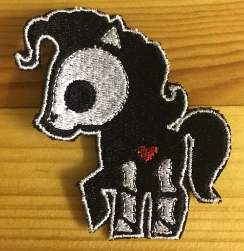 Biker Skeleton Horse badge patch