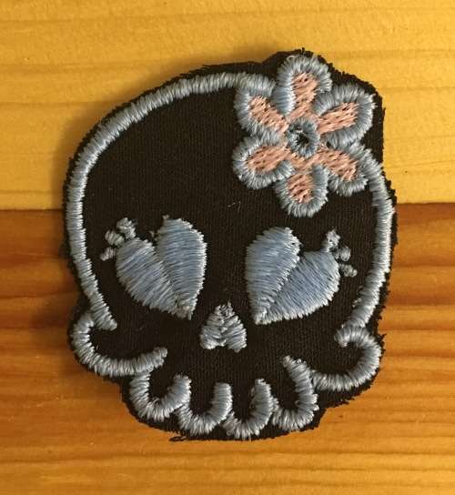 Biker the Glow in the Dark patch - Cute skull blue badge patch