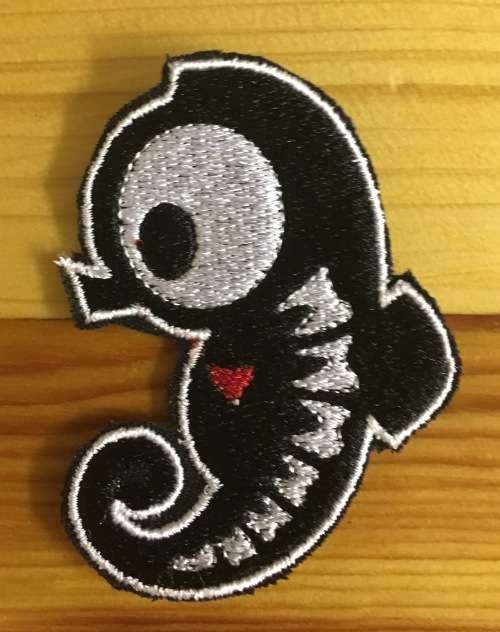 Biker Skeleton Animal Seahorse badge patch