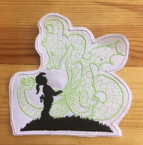 Girl with dragon patch badge