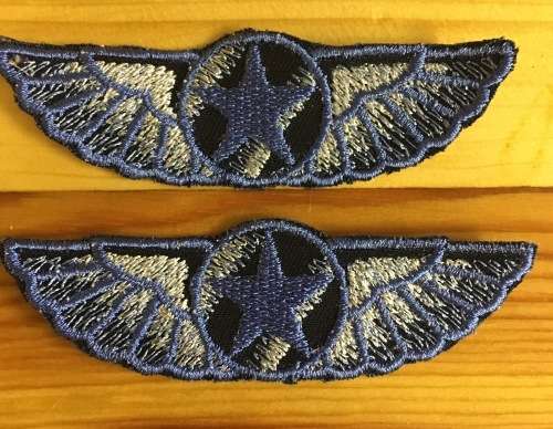BDG471  Pilot wings badge patch  - Set  of two