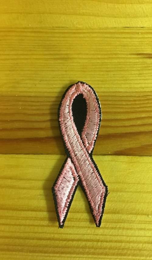 Biker Breast cancer awareness badge patch