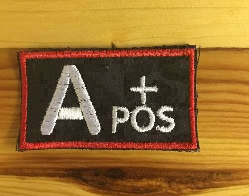 BDG1 Biker Blood Type badge patch A+