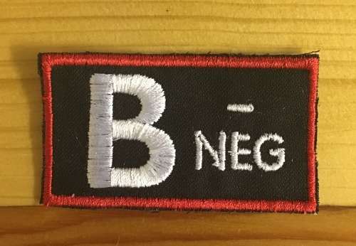 BDG2 Blood Type badge patch B-