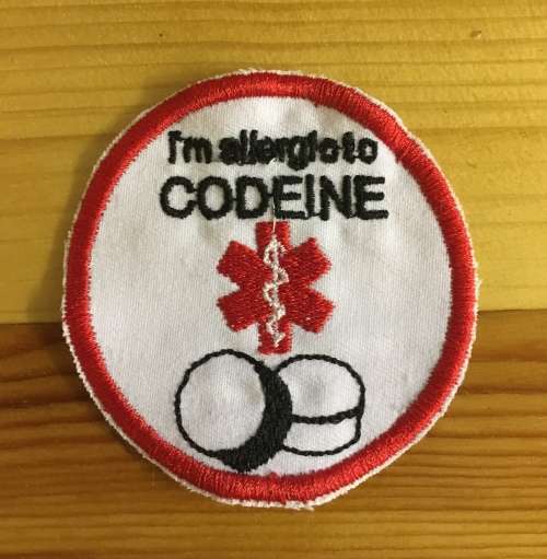 BDG302 Medical alert Allergic Codeine