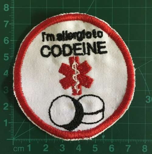 BDG302 Medical alert Allergic Codeine