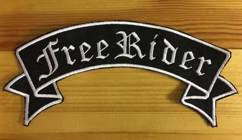 BDG522 Free rider ribbon badge patch 20cm x 8cm