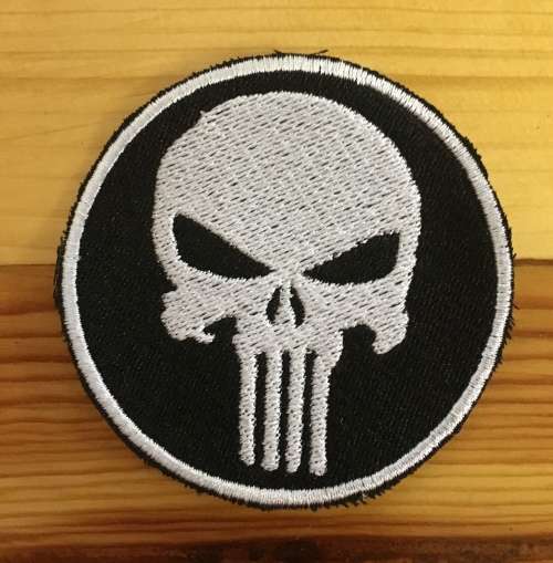 BDG546 Punisher look Skull patch badge 8cm