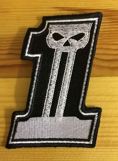 BDG318 Biker Scull no 1, plain badge patch