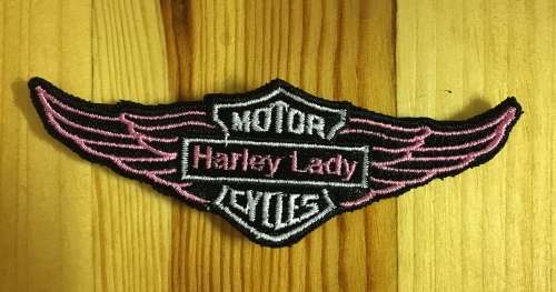 BDG390 Harley Lady wings badge patch