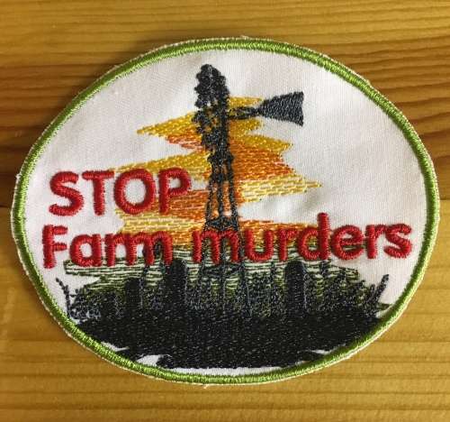 BDG56 Stop farm murders badge patch