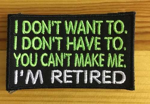 BDG268 I don`t want to.... slogan badge patch