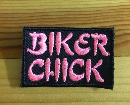 BDG543 Biker chick badge patch