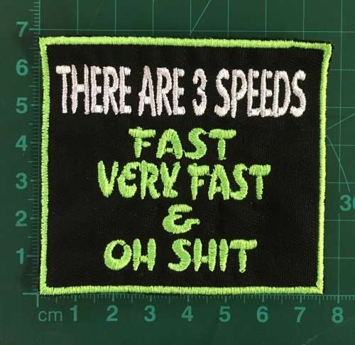 BDG759 There are three speeds badge patch