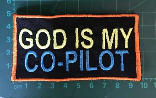BDG327 Biker slogan `Co-Pilot` 2  badge patch