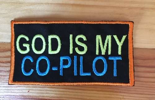BDG327 Biker slogan `Co-Pilot` 2  badge patch