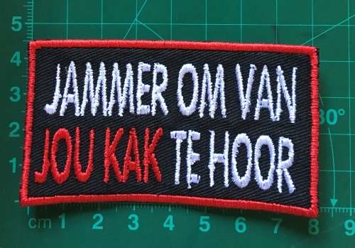BDG206 Afrikaans 11 Jammer om te hoor badge patch