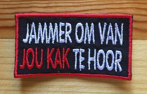 BDG206 Afrikaans 11 Jammer om te hoor badge patch