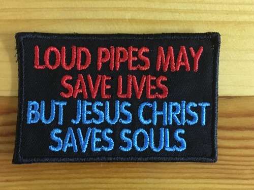BDG134 Jesus saves souls badge patch