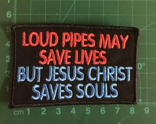 BDG134 Jesus saves souls badge patch