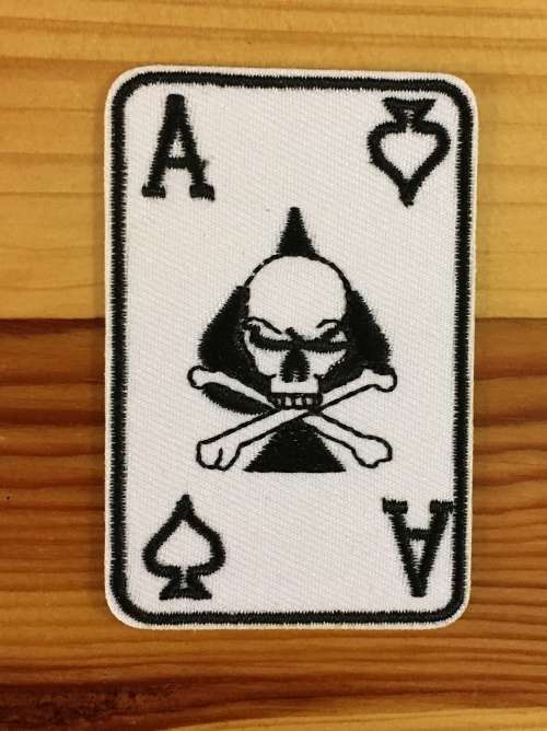 BDG918 Ace card on white badge patch