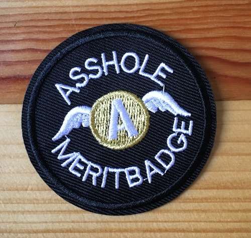BDG Asshole merit badge badge patch