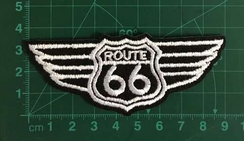 BDG832 Route 66 wings badge patch