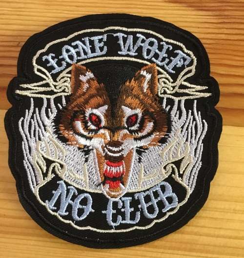 BDG842 Lone wolf no club badge patch