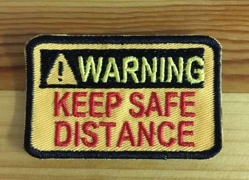 BDG859 Keep safe distance patch badge