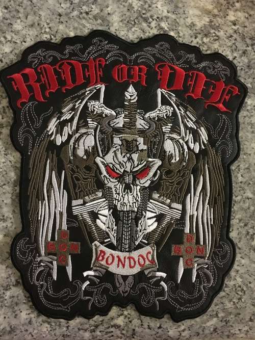 SALE!!! END OF RANGE LARGE Ride or die back badge patch 27cm x 24cm on vinyl