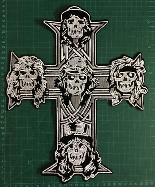 Guns N Roses Cross Patch Badge - Large 33cm x 27cm