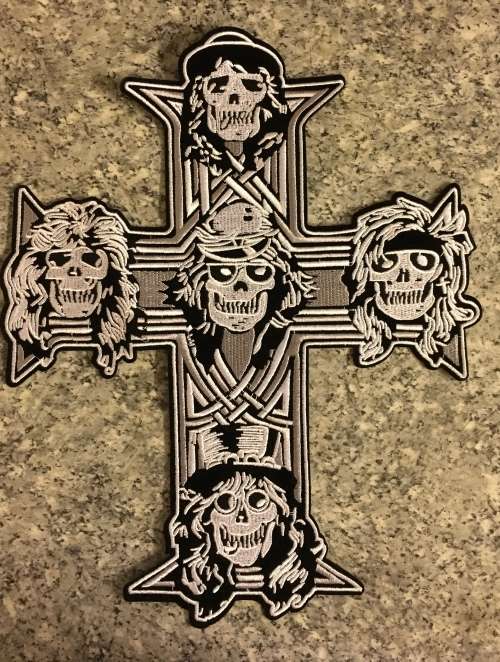 Guns N Roses Cross Patch Badge - Large 33cm x 27cm
