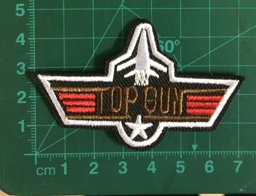 BDG905 Top gun with plane small badge patch 4.5cm x 72cm