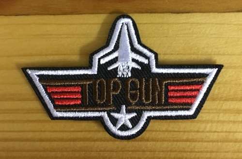 BDG905 Top gun with plane small badge patch 4.5cm x 72cm