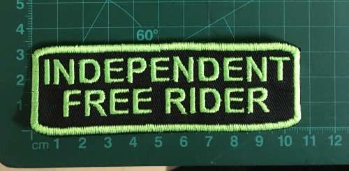 BDG45 Biker `Independant free rider` name badge patch