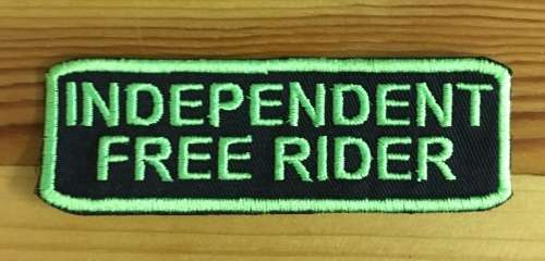 BDG45 Biker `Independant free rider` name badge patch