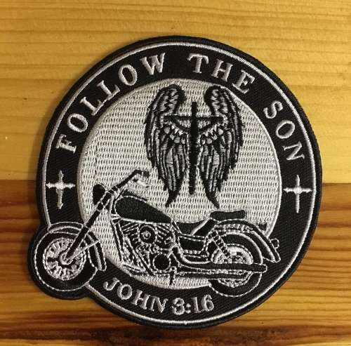 BDG952 Christian Follow the Son badge patch 9.5cm diameter