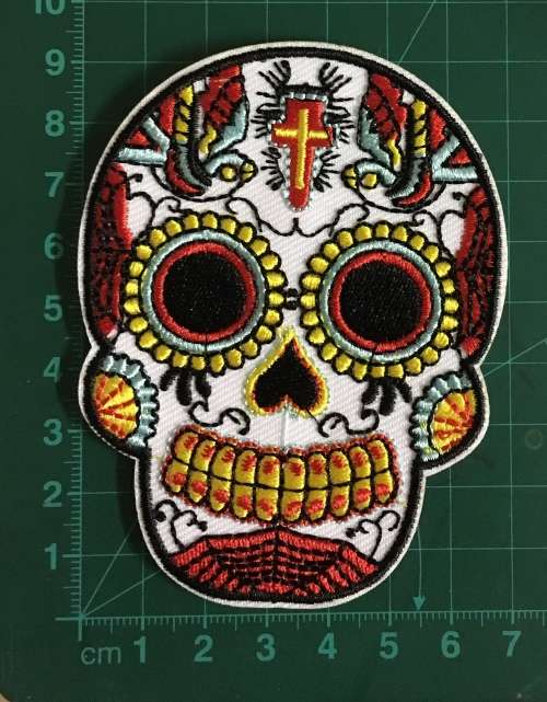 BDGSS2 Sugar Skull patch badge on white