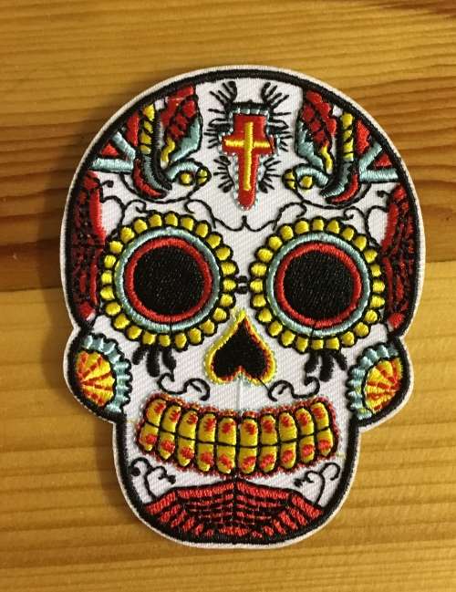 BDGSS2 Sugar Skull patch badge on white