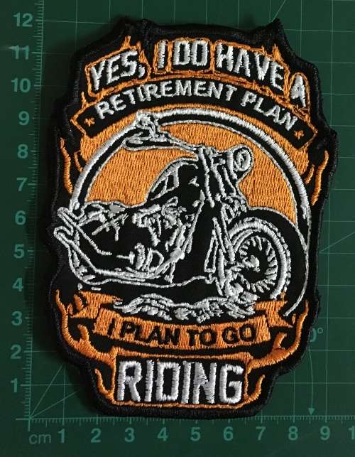 BDG956 Retirement plan badge patch Orange