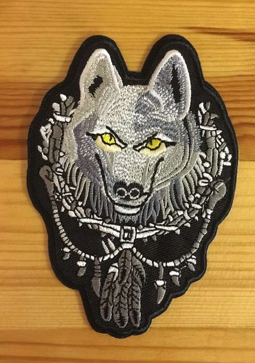 BDG996 Decorative wolf  badge patch