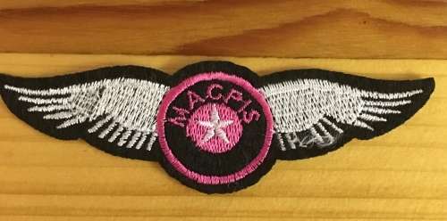 BDG991 Wings with pink badge patch