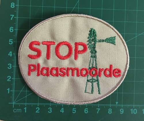 BDG1008 STOP Plaasmoorde badge patch