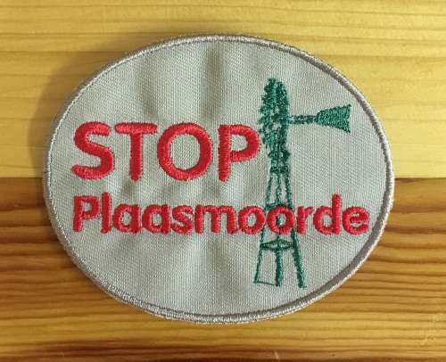 BDG1008 STOP Plaasmoorde badge patch