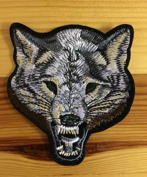 BDG112 Wolf head patch badge 10cmx9cm