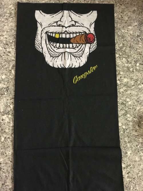 Tube seamless scarf face mask Skull with cigar design buff