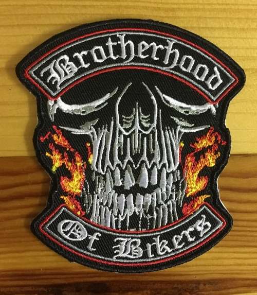 BDG80 Brotherhood of bikers skull badge patch 10cm